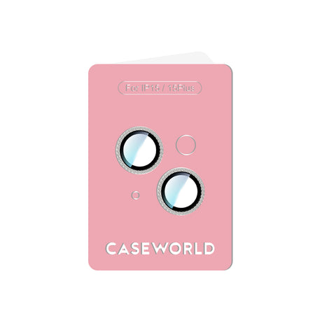 Apple iPhone 15 CaseWorld Alloy Sparkling Diamond Serisi Taşlı Lens Koruyucu