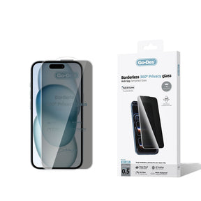 Apple iPhone 15 Go Des AF Borderless Privacy Temperli Cam Ekran Koruyucu