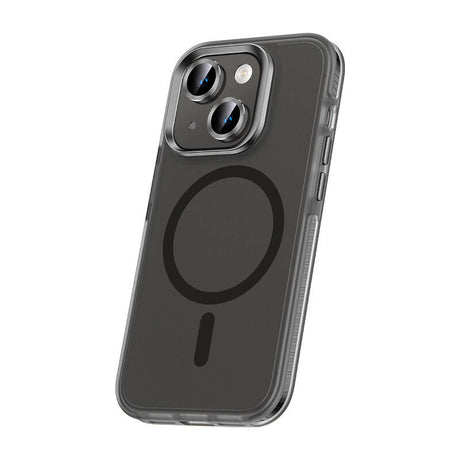 Apple iPhone 15 Kılıf Airbagli M-safe Wireless Şarj Özellikli Lens Koruyuculu Zore Klaptika Kapak
