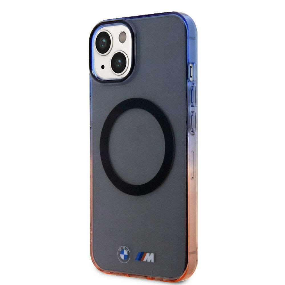 Apple iPhone 15 Kılıf BMW M-safe Şarj Özellikli Transparan Renkli Çerçeveli Orjinal Lisanslı Kapak