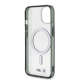 Apple iPhone 15 Kılıf BMW M-safe Şarj Özellikli Transparan Silver Ring Orjinal Lisanslı Kapak