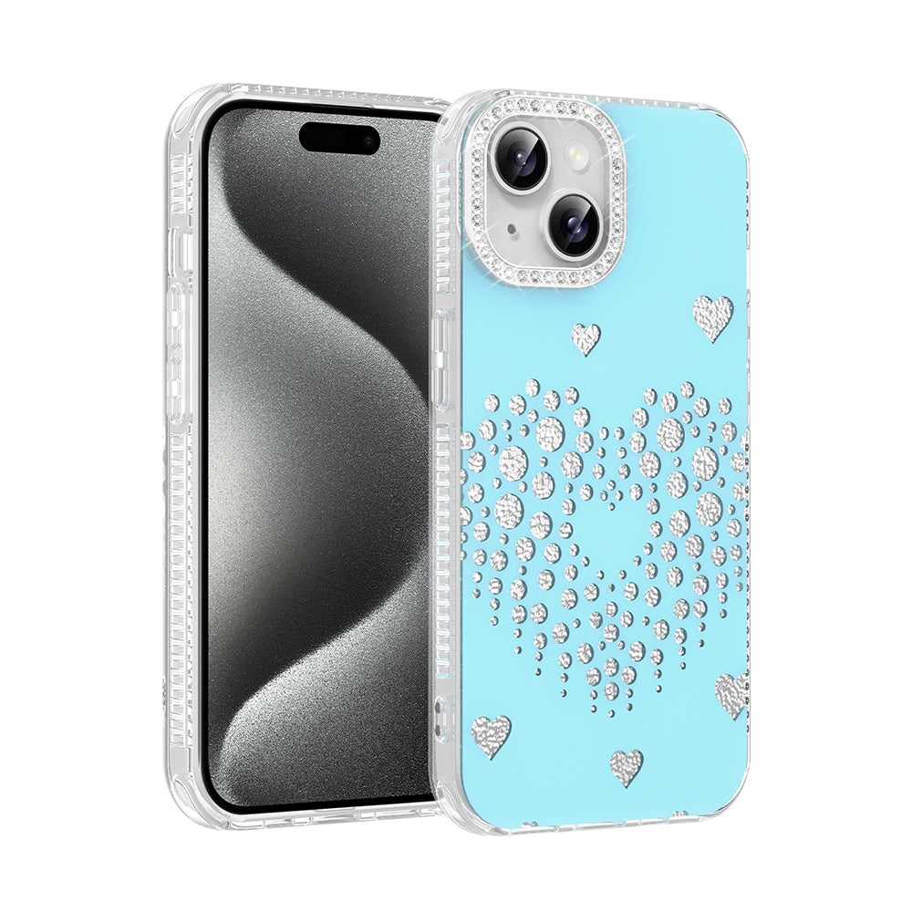 Apple iPhone 15 Kılıf Damla Taşlı Zore Rivas Sert PC Kapak