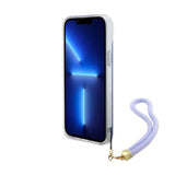 Apple iPhone 15 Kılıf Guess Orjinal Lisanslı Desenli Yazı Logolu Askı İpli Holografik Glitter Peony Kapak