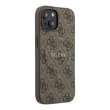 Apple iPhone 15 Kılıf Guess Orjinal Lisanslı M-safe Kabartmalı 4G Desenli Yazı Logolu Kapak