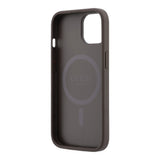 Apple iPhone 15 Kılıf Guess Orjinal Lisanslı M-safe Kabartmalı 4G Desenli Yazı Logolu Kapak