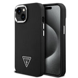 Apple iPhone 15 Kılıf Guess Orjinal Lisanslı M-safe Şarj Özellikli Grained Triangle Kapak