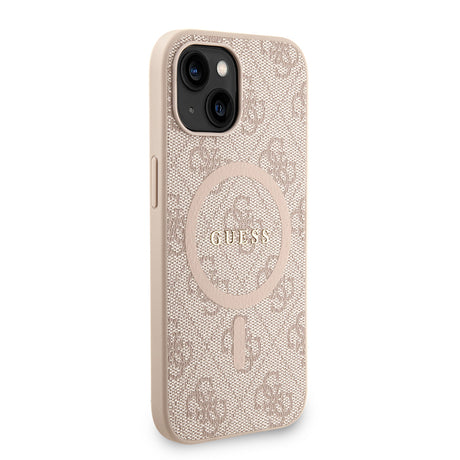 Apple iPhone 15 Kılıf Guess Orjinal Lisanslı M-safe Şarj Özellikli PU Deri Bilek Askı İpli Yazı Logolu Kapak
