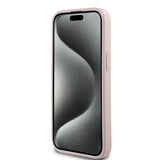 Apple iPhone 15 Kılıf Guess Orjinal Lisanslı M-safe Şarj Özellikli Sıcak Baskılı Üçgen Logolu PU Deri Peony Kapak