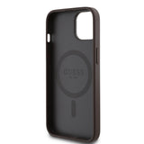 Apple iPhone 15 Kılıf Guess Orjinal Lisanslı M-safe Şarj Özellikli Yazı Logolu Circle Classic Kapak
