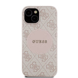 Apple iPhone 15 Kılıf Guess Orjinal Lisanslı M-safe Şarj Özellikli Yazı Logolu Circle Classic Kapak