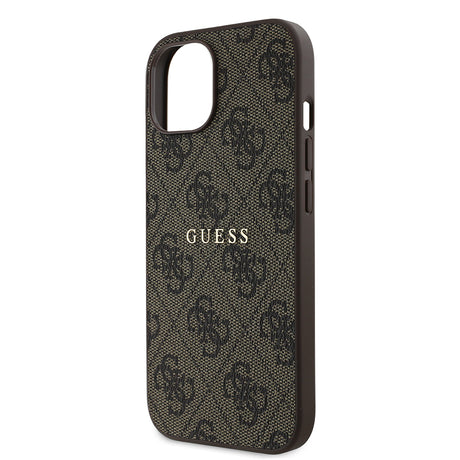 Apple iPhone 15 Kılıf Guess Orjinal Lisanslı M-safe Şarj Özellikli 4G Desen Yazı Logolu Kapak