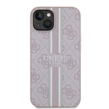 Apple iPhone 15 Kılıf Guess Orjinal Lisanslı M-safe Şarj Özellikli 4G Şerit Tasarımlı Printed Kapak