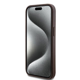 Apple iPhone 15 Kılıf Guess Orjinal Lisanslı M-safe Şarj Özellikli PU Halkalı 4G Desenli Yazı Logolu Kapak