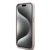 Apple iPhone 15 Kılıf Guess Orjinal Lisanslı M-safe Şarj Özellikli PU Halkalı 4G Desenli Yazı Logolu Kapak