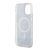Apple iPhone 15 Kılıf Guess Orjinal Lisanslı M-safe Şarj Özellikli Yazı Logolu 4G Desenli Kapak