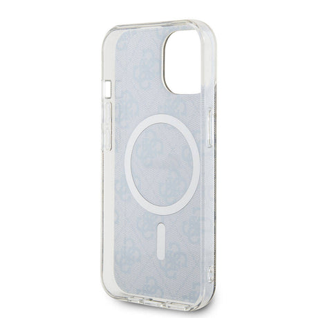 Apple iPhone 15 Kılıf Guess Orjinal Lisanslı M-safe Şarj Özellikli Yazı Logolu 4G Desenli Kapak