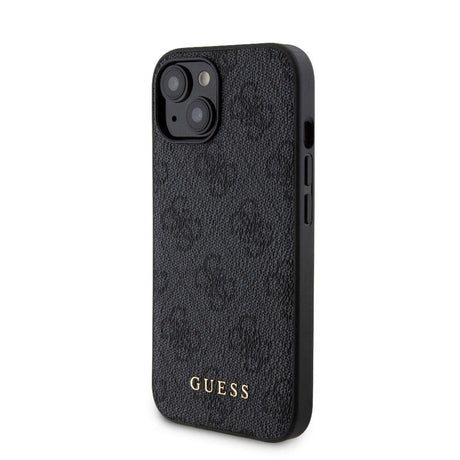 Apple iPhone 15 Kılıf Guess Orjinal Lisanslı M-safe Şarj Özellikli Yazı Logolu 4G Desenli Kapak + Powerbank 5000mAh 2in1 Set