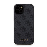 Apple iPhone 15 Kılıf Guess Orjinal Lisanslı M-safe Şarj Özellikli Yazı Logolu 4G Desenli Kapak + Powerbank 5000mAh 2in1 Set