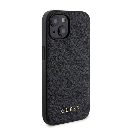 Apple iPhone 15 Kılıf Guess Orjinal Lisanslı M-safe Şarj Özellikli Yazı Logolu 4G Desenli Kapak + Powerbank 5000mAh 2in1 Set
