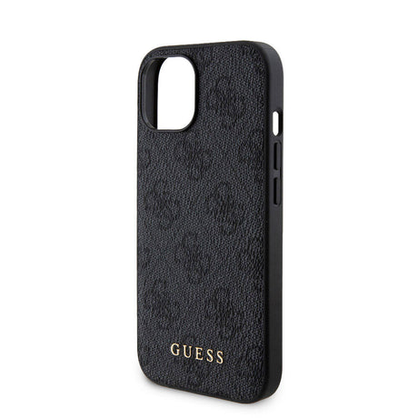 Apple iPhone 15 Kılıf Guess Orjinal Lisanslı M-safe Şarj Özellikli Yazı Logolu 4G Desenli Kapak + Powerbank 5000mAh 2in1 Set