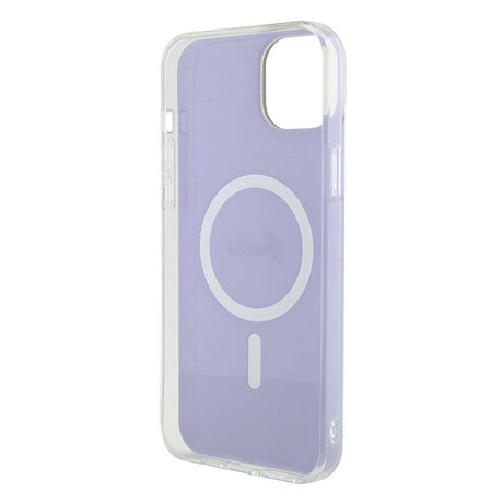 Apple iPhone 15 Kılıf Guess Orjinal Lisanslı M-safe Şarj Özellikli Yazı Logolu Iridescent Kapak