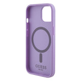 Apple iPhone 15 Kılıf Guess Orjinal Lisanslı M-safe Şarj Özellikli Yazı Logolu Saffiano Kapak