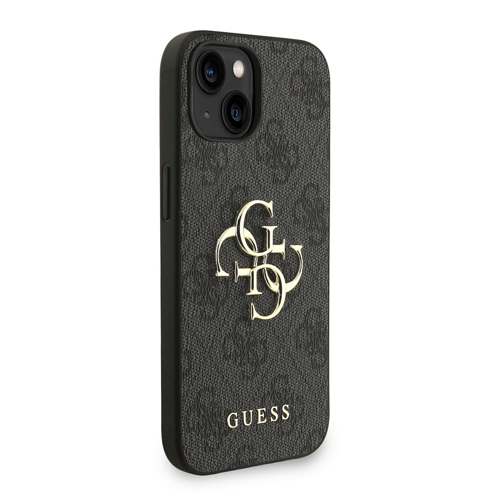 Apple iPhone 15 Kılıf Guess Orjinal Lisanslı PU Deri Bilek Askı İpli Metal Büyük 4G ve Yazı Logolu Kapak