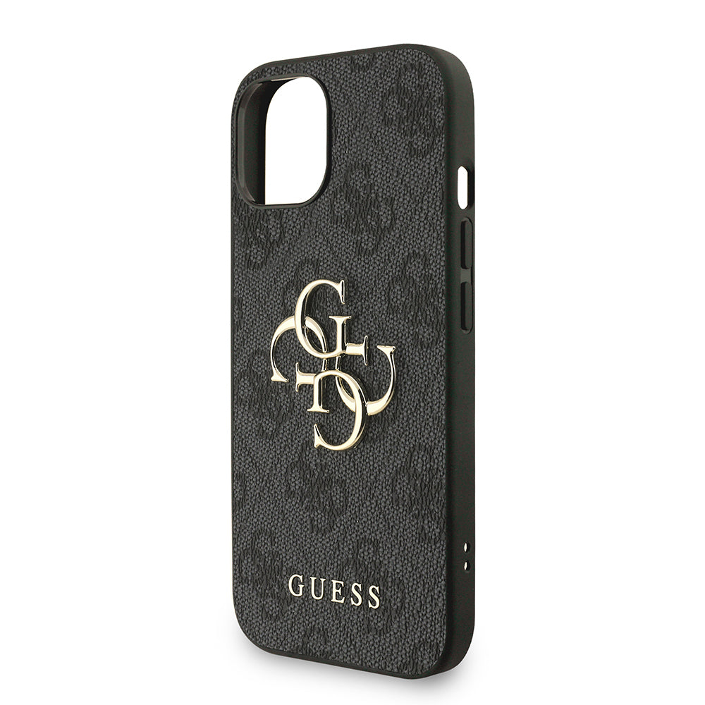 Apple iPhone 15 Kılıf Guess Orjinal Lisanslı PU Deri Bilek Askı İpli Metal Büyük 4G ve Yazı Logolu Kapak