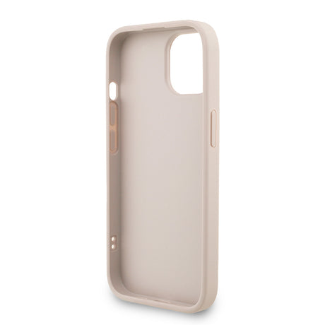 Apple iPhone 15 Kılıf Guess Orjinal Lisanslı PU Deri Bilek Askı İpli Metal Büyük 4G ve Yazı Logolu Kapak