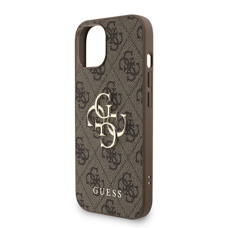 Apple iPhone 15 Kılıf Guess Orjinal Lisanslı PU Deri Bilek Askı İpli Metal Büyük 4G ve Yazı Logolu Kapak
