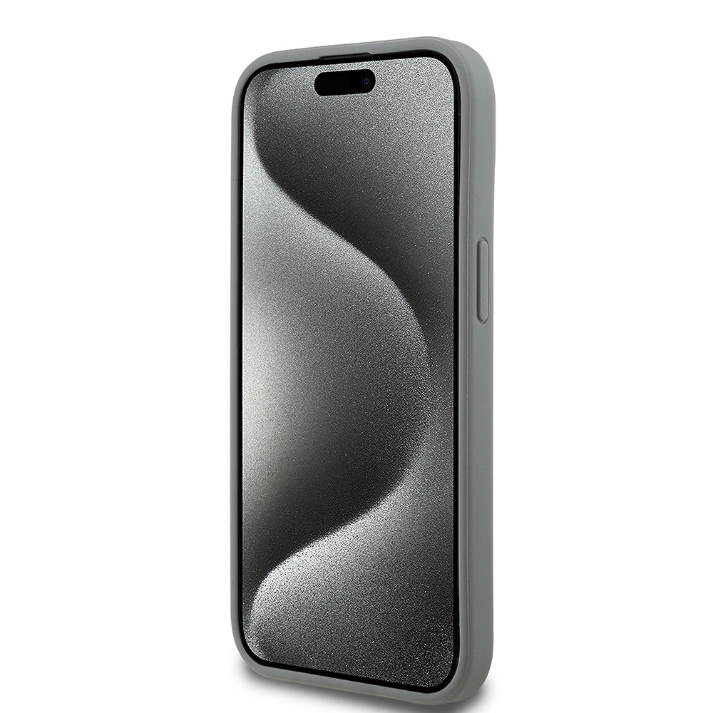 Apple iPhone 15 Kılıf Guess Orjinal Lisanslı Taşlı Arka Yüzey Üçgen Logolu Kapak