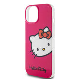 Apple iPhone 15 Kılıf Hello Kitty Orjinal Lisanslı Yazı ve İkonik Logolu Kitty Head Kapak