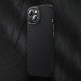 Apple iPhone 15 Kılıf Karbon Fiber M-safe Şarj Özellikli Benks Hybrid ArmorPro 600D Kevlar Kapak