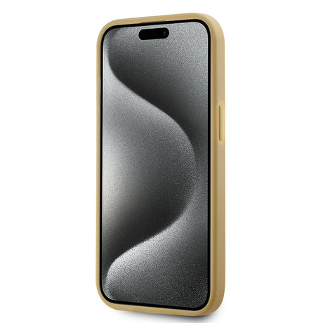 Apple iPhone 15 Kılıf Karl Lagerfeld Orjinal Lisanslı 3D KL Yazılı Tüylü Arka Yüzey Saffiano Rhinestones Kapak