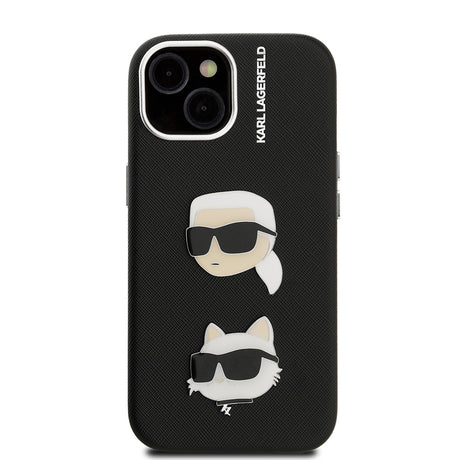 Apple iPhone 15 Kılıf Karl Lagerfeld Orjinal Lisanslı K&C Heads Pin Kapak