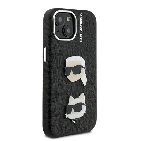 Apple iPhone 15 Kılıf Karl Lagerfeld Orjinal Lisanslı K&C Heads Pin Kapak