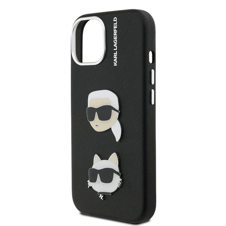 Apple iPhone 15 Kılıf Karl Lagerfeld Orjinal Lisanslı K&C Heads Pin Kapak