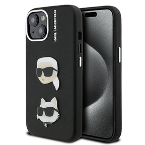 Apple iPhone 15 Kılıf Karl Lagerfeld Orjinal Lisanslı K&C Heads Pin Kapak