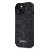 Apple iPhone 15 Kılıf Karl Lagerfeld Orjinal Lisanslı M-safe Şarj Özellikli KL Yazılı Hot Stamp Kapak