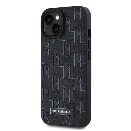 Apple iPhone 15 Kılıf Karl Lagerfeld Orjinal Lisanslı M-safe Şarj Özellikli KL Yazılı Hot Stamp Kapak