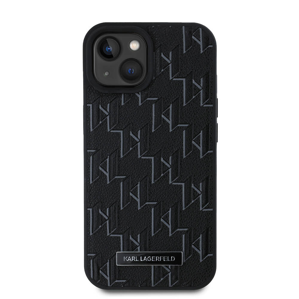 Apple iPhone 15 Kılıf Karl Lagerfeld Orjinal Lisanslı M-safe Şarj Özellikli KL Yazılı Hot Stamp Kapak
