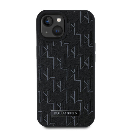 Apple iPhone 15 Kılıf Karl Lagerfeld Orjinal Lisanslı M-safe Şarj Özellikli KL Yazılı Hot Stamp Kapak