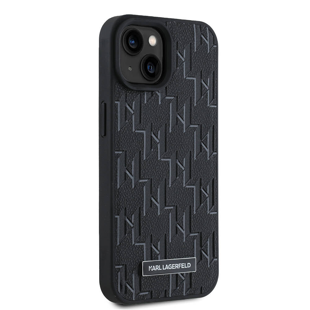 Apple iPhone 15 Kılıf Karl Lagerfeld Orjinal Lisanslı M-safe Şarj Özellikli KL Yazılı Hot Stamp Kapak