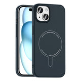 Apple iPhone 15 Kılıf M-Safe Şarj Özellikli Kamera Korumalı Zore Elio Sert PC Kapak