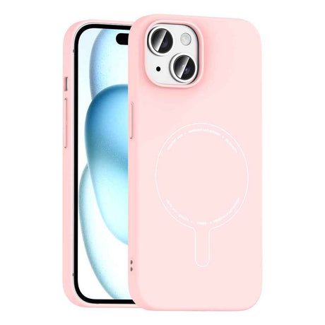 Apple iPhone 15 Kılıf M-Safe Şarj Özellikli Kamera Korumalı Zore Elio Sert PC Kapak