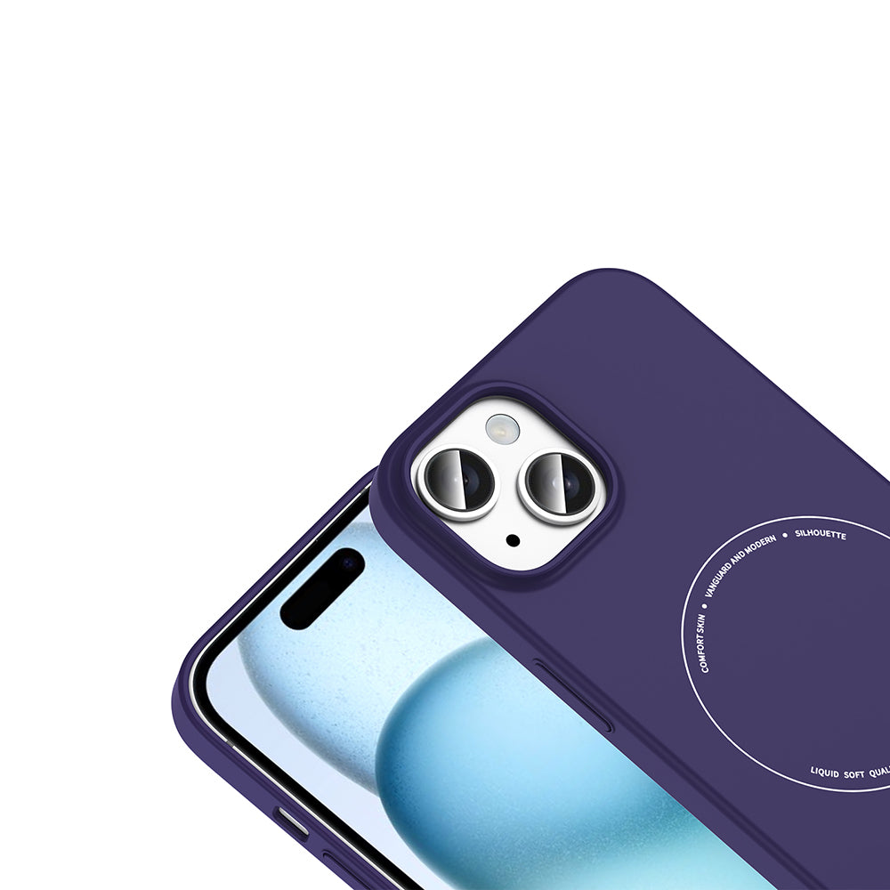 Apple iPhone 15 Kılıf M-Safe Şarj Özellikli Kamera Korumalı Zore Elio Sert PC Kapak