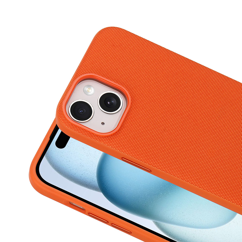Apple iPhone 15 Kılıf M-Safe Şarj Özellikli Kumaş Tasarımlı Zore Miami Sert PC Kapak