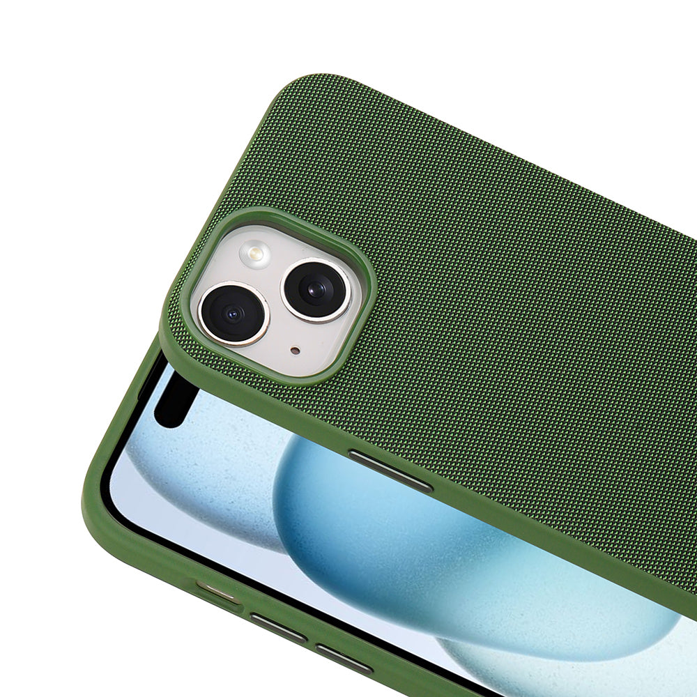 Apple iPhone 15 Kılıf M-Safe Şarj Özellikli Kumaş Tasarımlı Zore Miami Sert PC Kapak