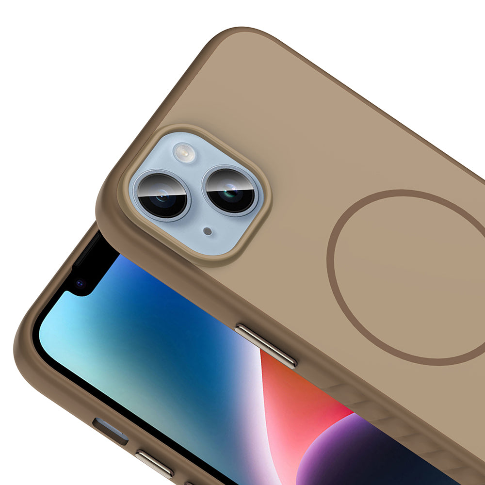 Apple iPhone 15 Kılıf M-safe Şarj Özellikli Zore Tea Kapak