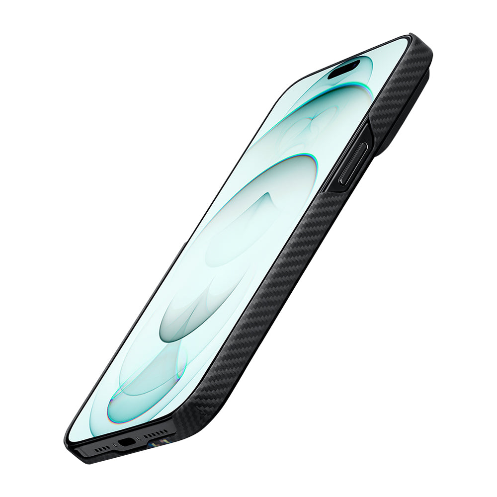 Apple iPhone 15 Kılıf M-safe Şarj Özellikli 600D Aramid Fiber Pitaka Tactile Woven Orchestra Serisi Rhapsody Kapak